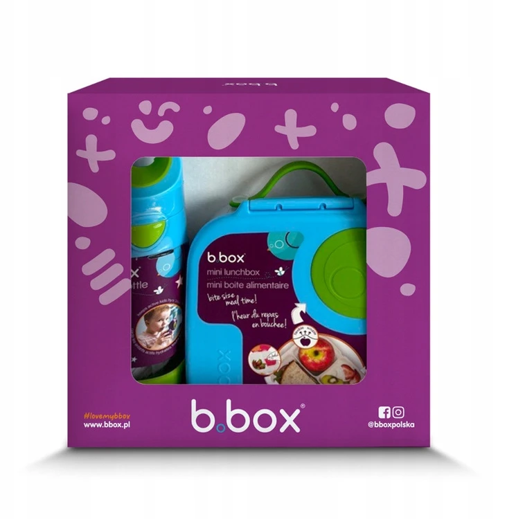 B.box rinkinys: mini dėžutė ir 450ml gertuvė su šiaudeliu