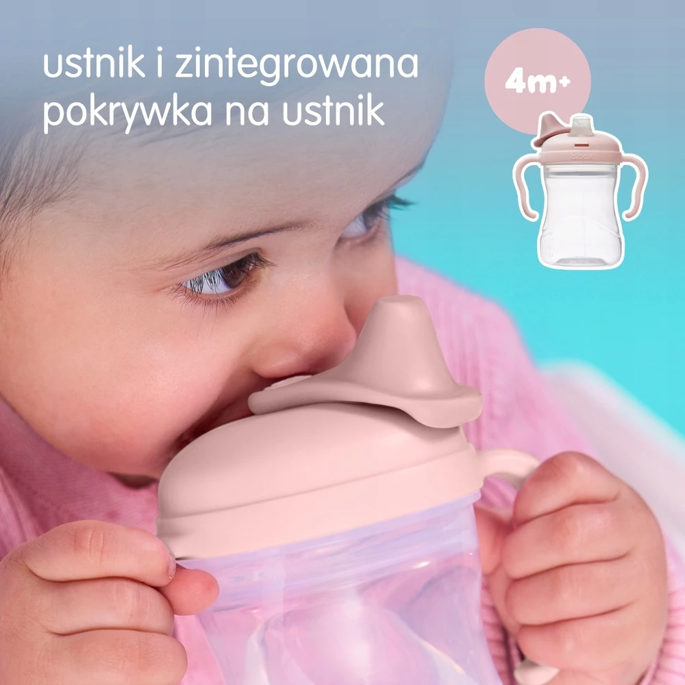 B.BOX skaistalų rinkinys 3in1: puodelis gurkšniui, vandens buteliukas, treniruočių puodelis 240 ml rožinė rožinė
