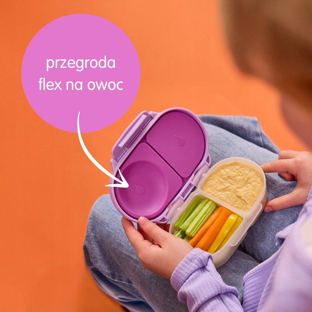 B.BOX Sugar Plum Snackbox Mini maža užkandžių talpyklė, šviesiai violetinė