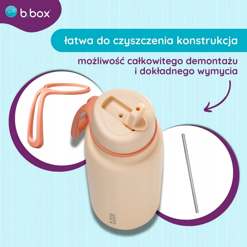 B.BOX BB501520 Termo buteliukas su sulankstomu snapeliu - nerūdijančio plieno termosas 1l Melon Mist