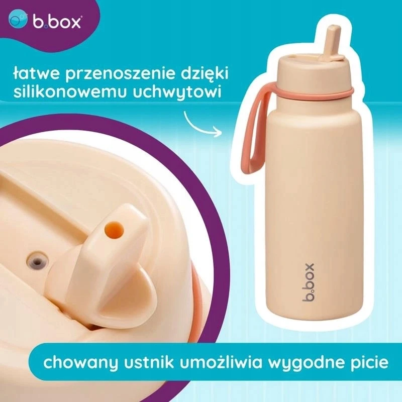 B.BOX BB501520 Termo buteliukas su sulankstomu snapeliu - nerūdijančio plieno termosas 1l Melon Mist