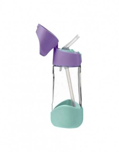 B.BOX BB500303 Tritan buteliukas su šiaudeliu 450 ml Lilac Pop