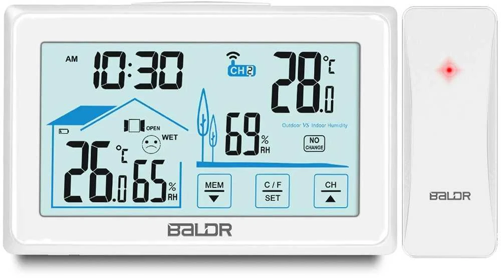 Baldr BD-910 balta meteorologinė stotelė su ekranu