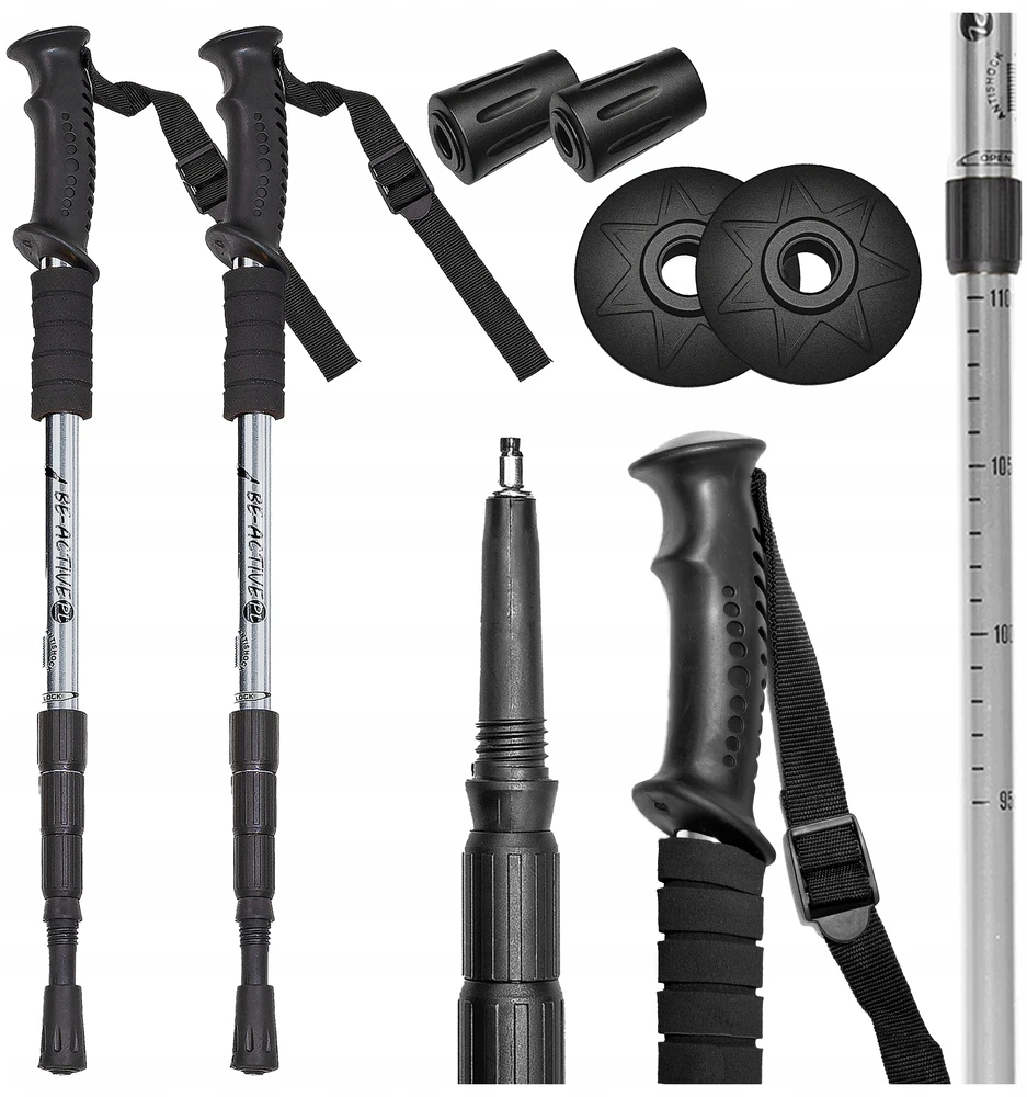 Be Activepl Reguliuojami teleskopiniai trekingo lazdos su Anti-shock