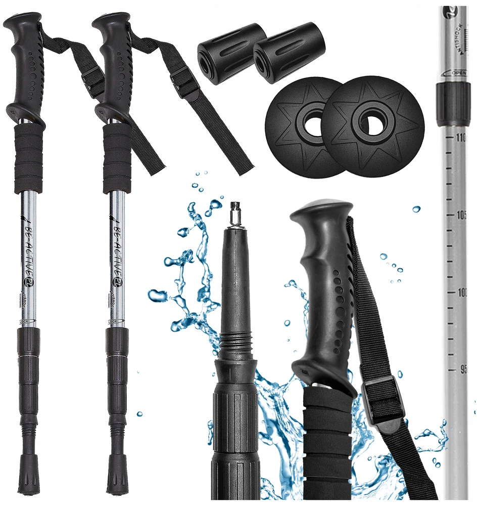 Be Activepl Reguliuojami teleskopiniai trekingo lazdos su Anti-shock