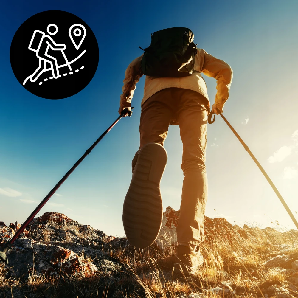 Be Activepl Sulankstomi teleskopiniai trekingo lazdelės su amortizacija
