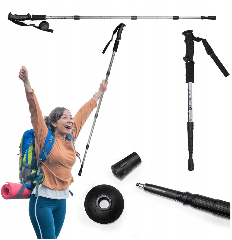 Be Activepl Sulenkiami trekingo lazdos su Anti-shock sistema