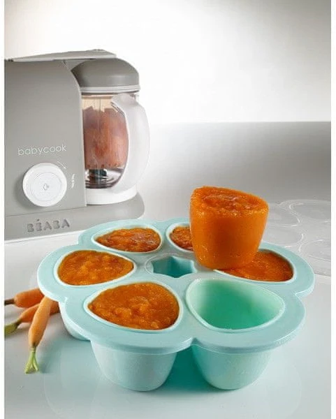 BEABA SILIKONINIS KŪDIKIO MAISTO KONTEINERIS MULTIPORTIONS, (6x90 ML), Mėlynas