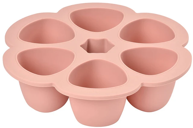 BEABA SILIKONINIS KŪDIKIO MAISTO KONTEINERIS MULTIPORTIONS, XL (6x150 ML), Rožinis