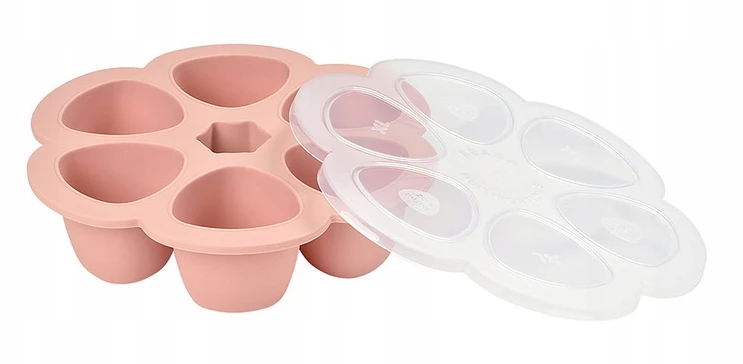 BEABA SILIKONINIS KŪDIKIO MAISTO KONTEINERIS MULTIPORTIONS, XL (6x150 ML), Rožinis