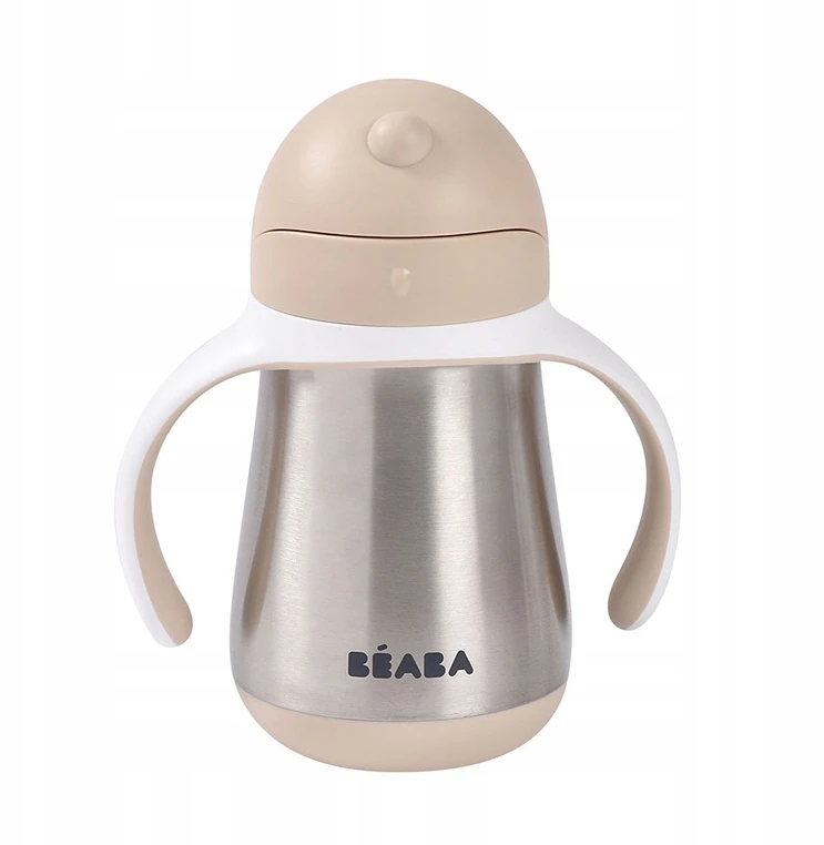 BEABA METALINĖ GERTUVĖ SU ŠIAUDELIU, 250 ML, CLAY