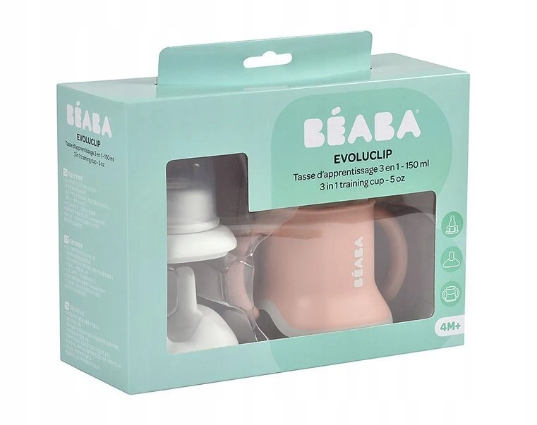 Beaba 3in1 mokomasis puodelis, spalva: old pink