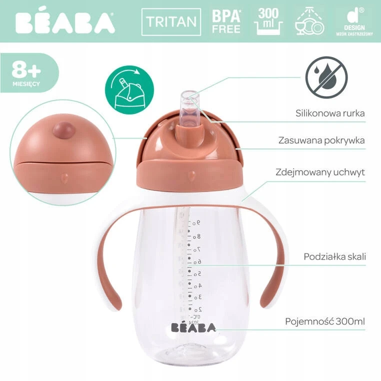 BEABA GERTUVĖ SU ŠIAUDELIU, 300 ML, TERRACOTTA