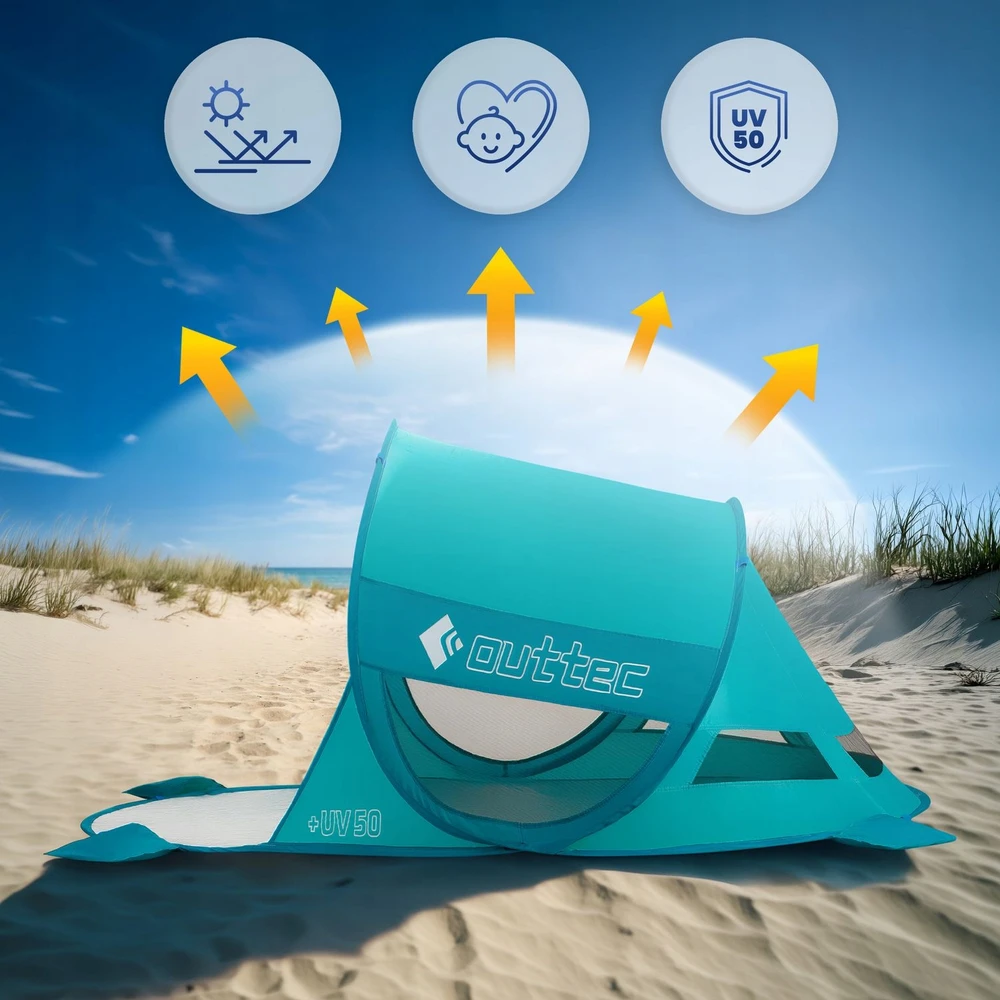 BEACH TENT SAVAIME IŠSKIRTINANTIS EKRANO IŠšokantis langas UV50 OUTTEC