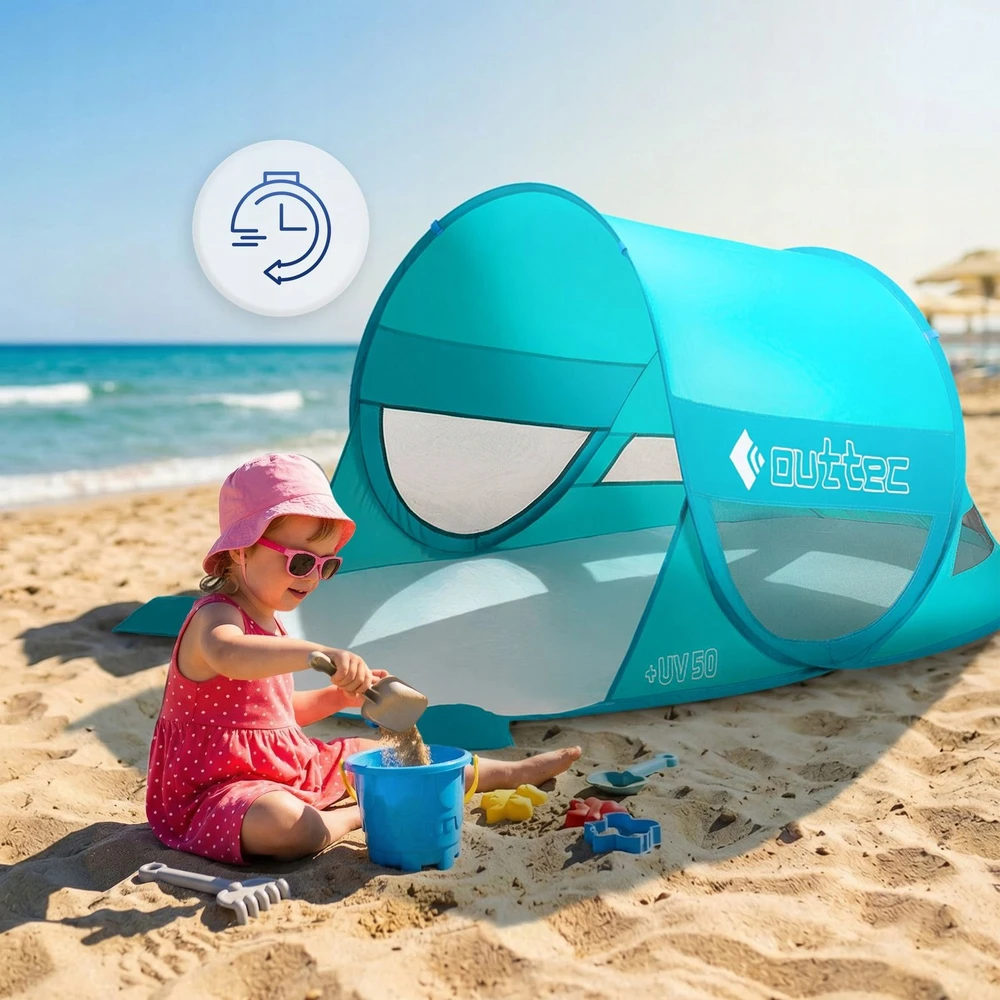 BEACH TENT SAVAIME IŠSKIRTINANTIS EKRANO IŠšokantis langas UV50 OUTTEC