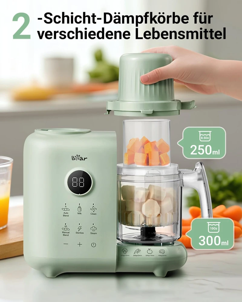 Bear GARINIS SU BBLERIU 300W KŪDIKIO MAISTAMS 6IN1 PREMIUM