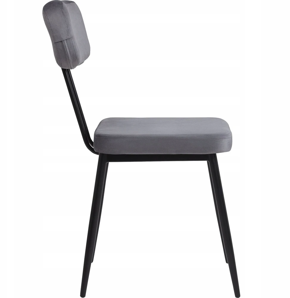 Beatrice valgomojo kėdės, komplektas, pilkas, metalinis rėmas, 83x42,5x55cm