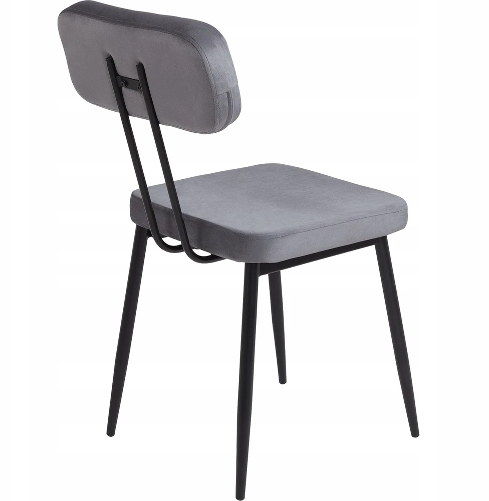 Beatrice valgomojo kėdės, komplektas, pilkas, metalinis rėmas, 83x42,5x55cm