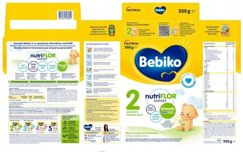 Bebiko 2 Nutriflor Expert pienelis po 6 mėnesio 550 g