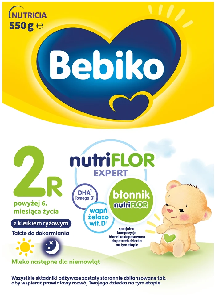 Bebiko 2 R Nutriflor Expert 6m+ pienas su ryžių koše kūdikiams 550g