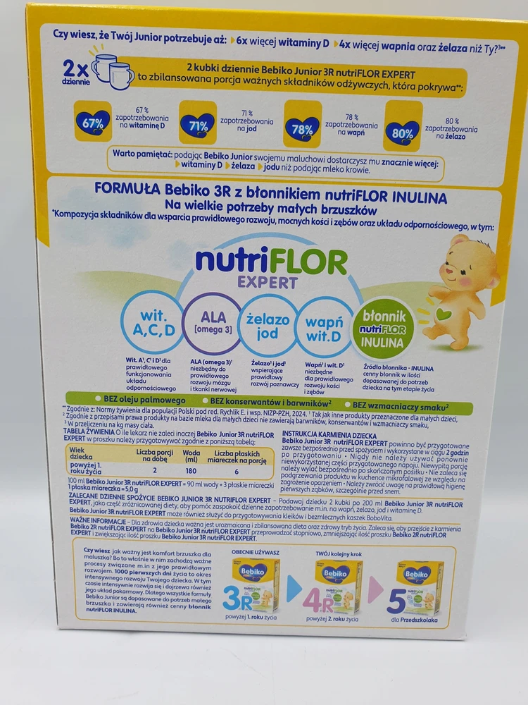 Bebiko 3R tolesnis pienas su košele 600 g INULINAS