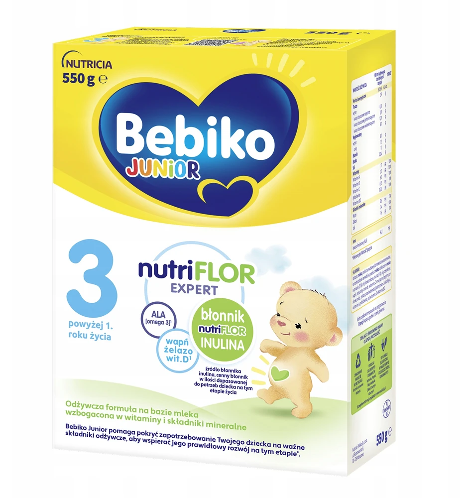 Bebiko Junior 3 Nutriflor Expert 3+ pieno pagrindo formulė 550 g