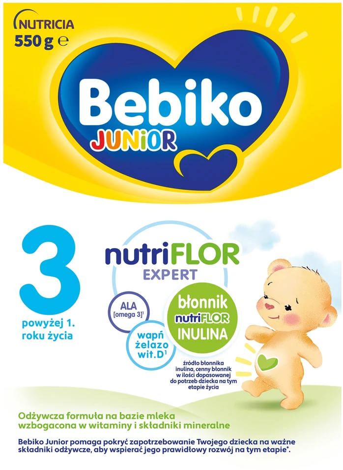 Bebiko Junior 3 Nutriflor Expert 3+ pieno pagrindo formulė 550 g