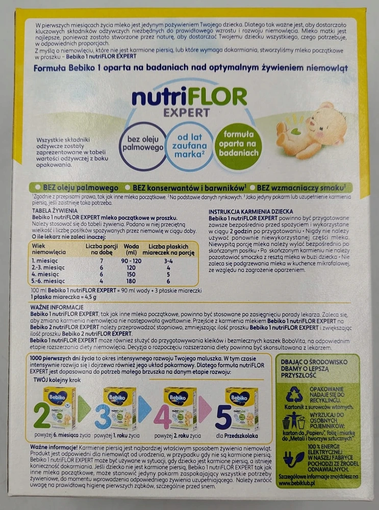 BEBIKO NUTRIflo Expert 1 PRADINIMAS PIENAS 550 g
