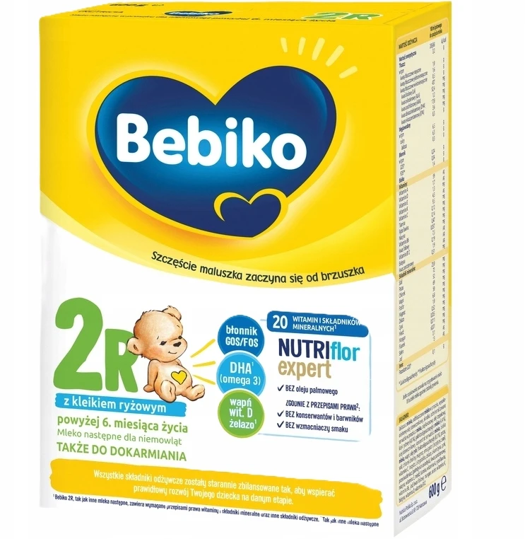 Bebiko Nutriflor Expert 2R pienas su ryžių klijais, 600 g x 5 dėžutės