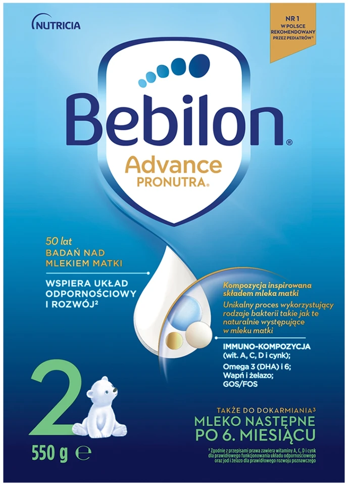 Bebilon Advance Pronutra 2 tolesnis pienas po 6 mėnesio 550 g