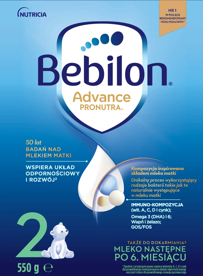 Bebilon Advance Pronutra 2 tolesnis pienas po 6 mėnesio 550 g