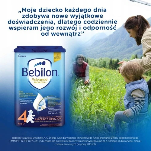 Bebilon Advance Pronutra 4, Junior, pieno pagrindu pagaminta formulė po 2 metų