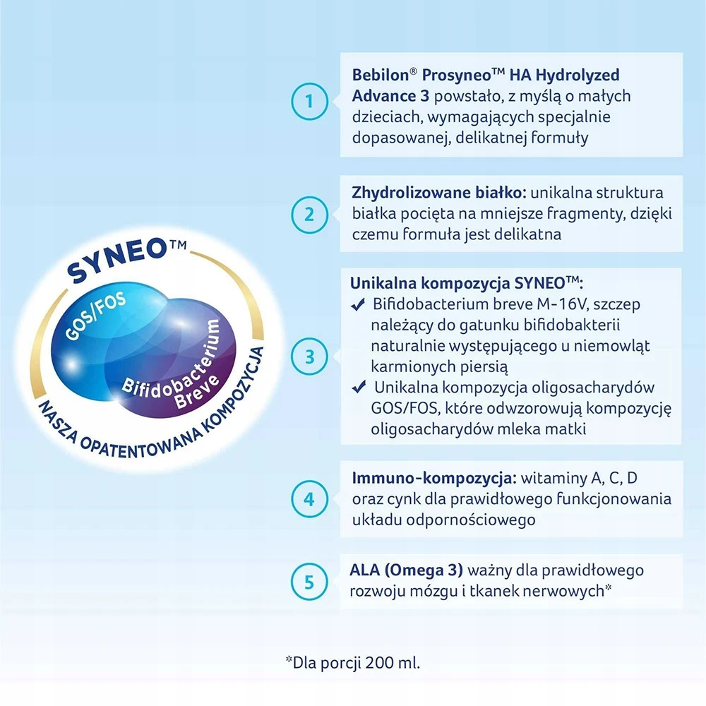 Bebilon Prosyneo HA3 Maitinamoji formulė pieno pagrindu po 1 metų 400g