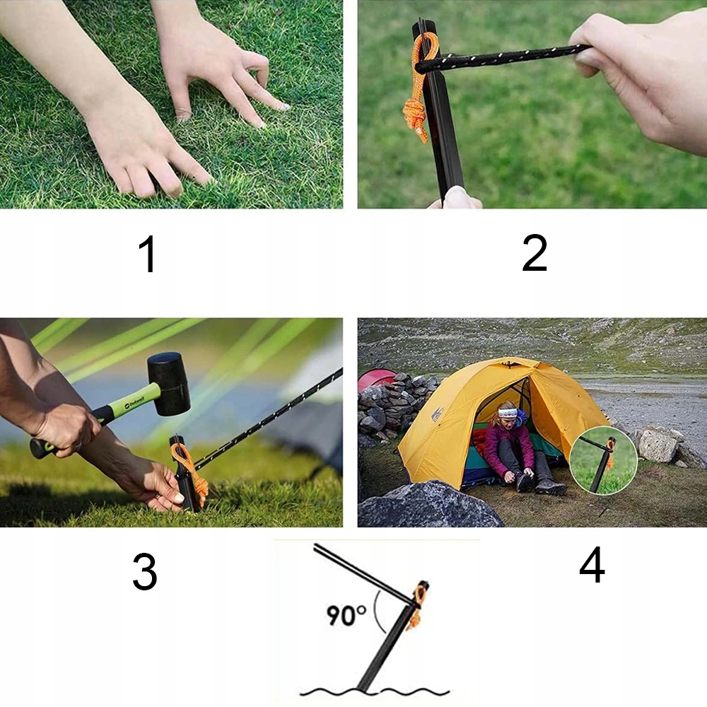 Bedee 12 storių kaiščių palapinių brezentiniams tinklams 18 cm Tvirtas aliuminis