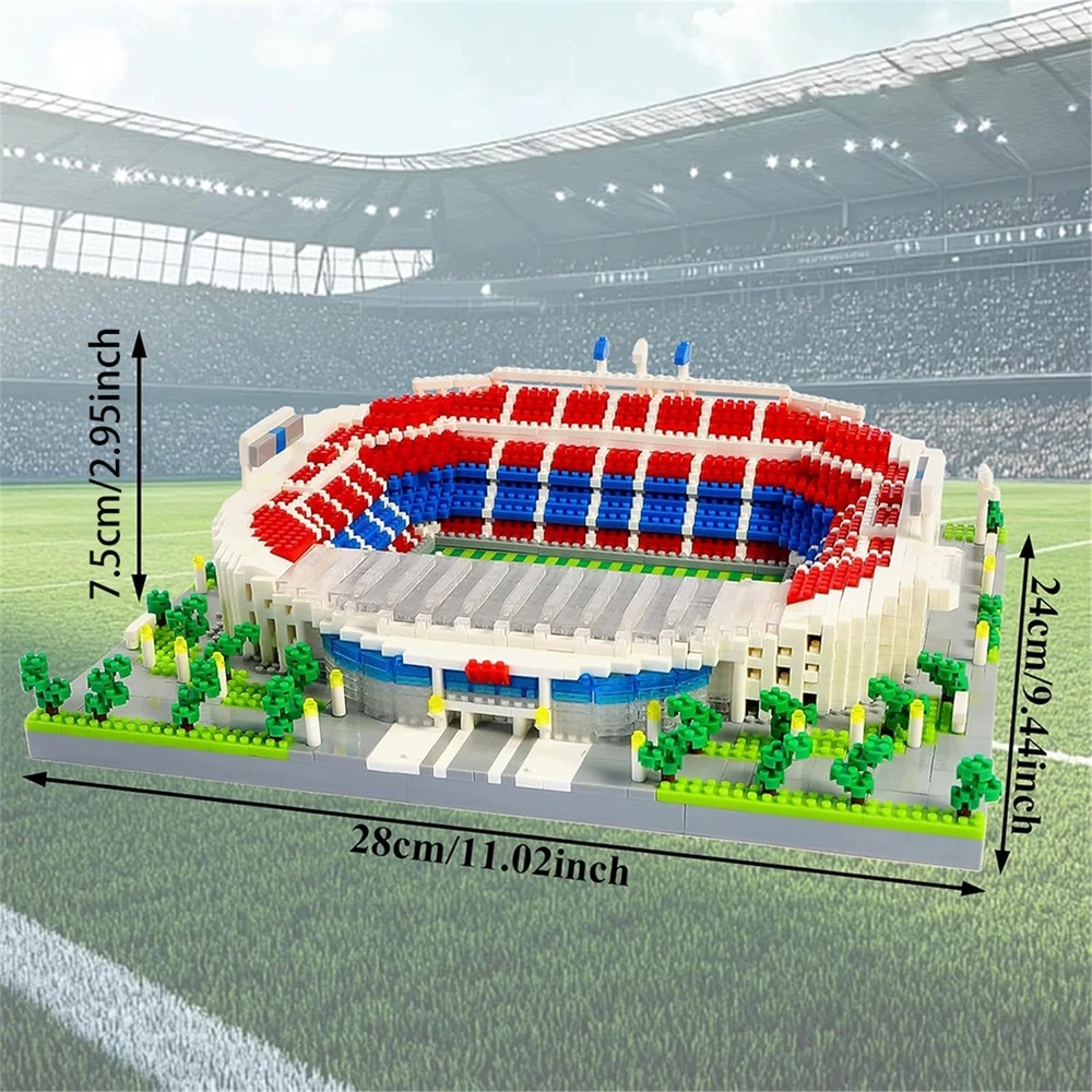 Bedee 3500 vienetų futbolo stadiono blokų rinkinys, dekoracija futbolo aistruoliui