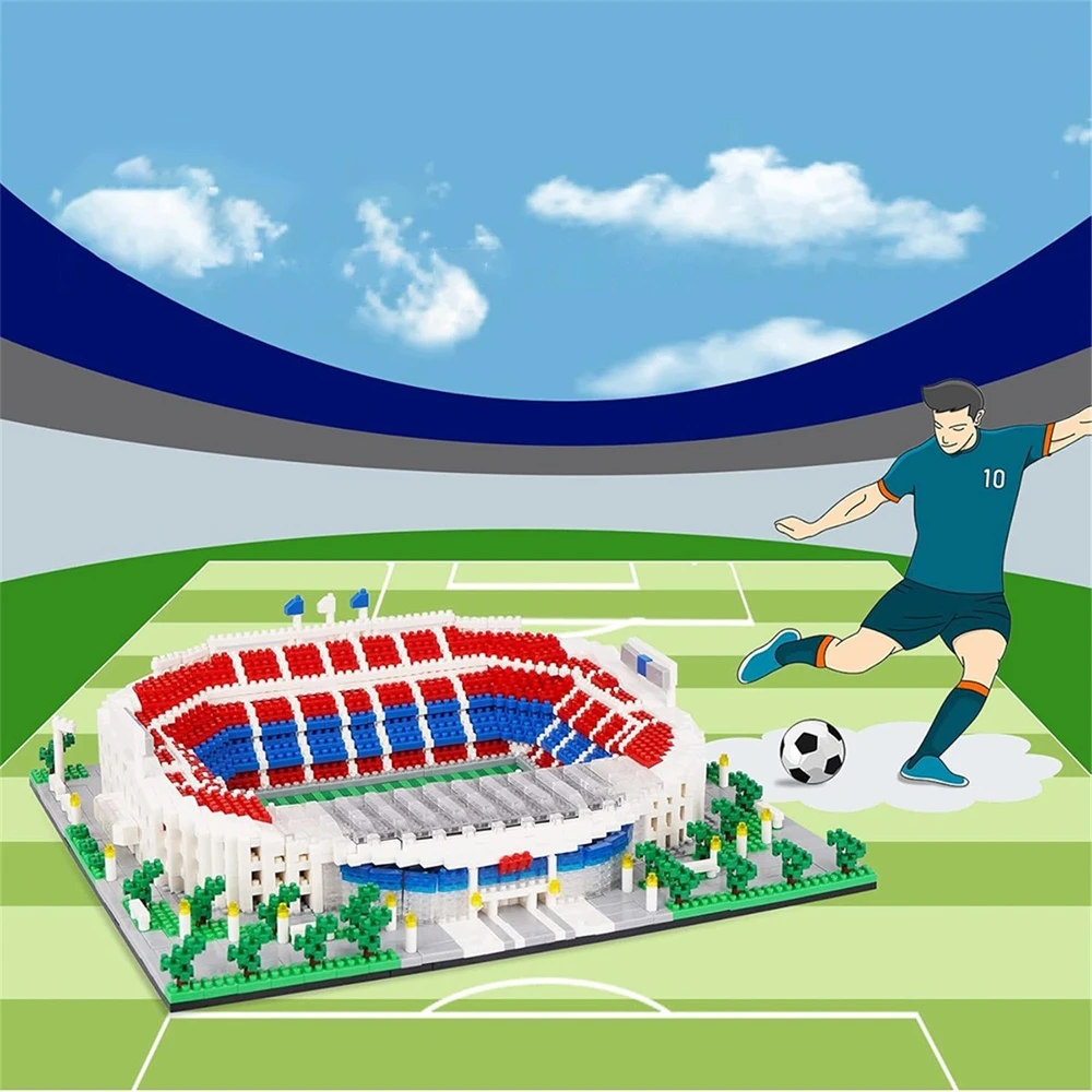 Bedee 3500 vienetų futbolo stadiono blokų rinkinys, dekoracija futbolo aistruoliui