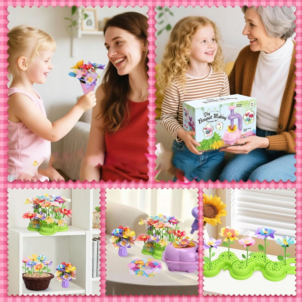 Bedee 3D GĖLIŲ MAŠINOS DIY PUOKŠČIŲ RINKINYS MERGAITEI DOVANAI