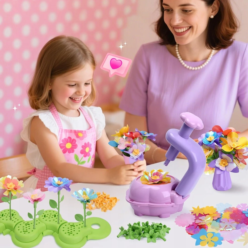 Bedee 3D GĖLIŲ MAŠINOS DIY PUOKŠČIŲ RINKINYS MERGAITEI DOVANAI