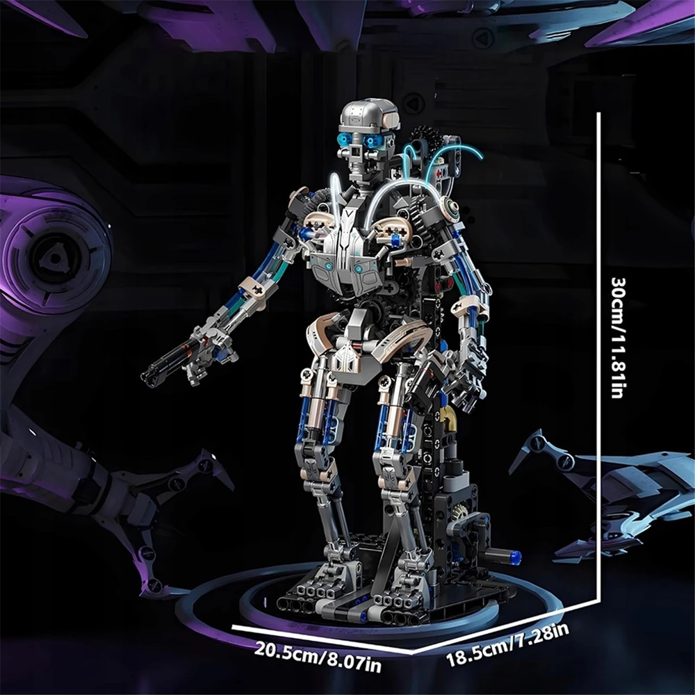Bedee BLOKŲ MECHANINIS ROBOTO Skeletas 692 ELEMENTAI. JUDAMAS KONSTRUKCINIS ŠVIESAS