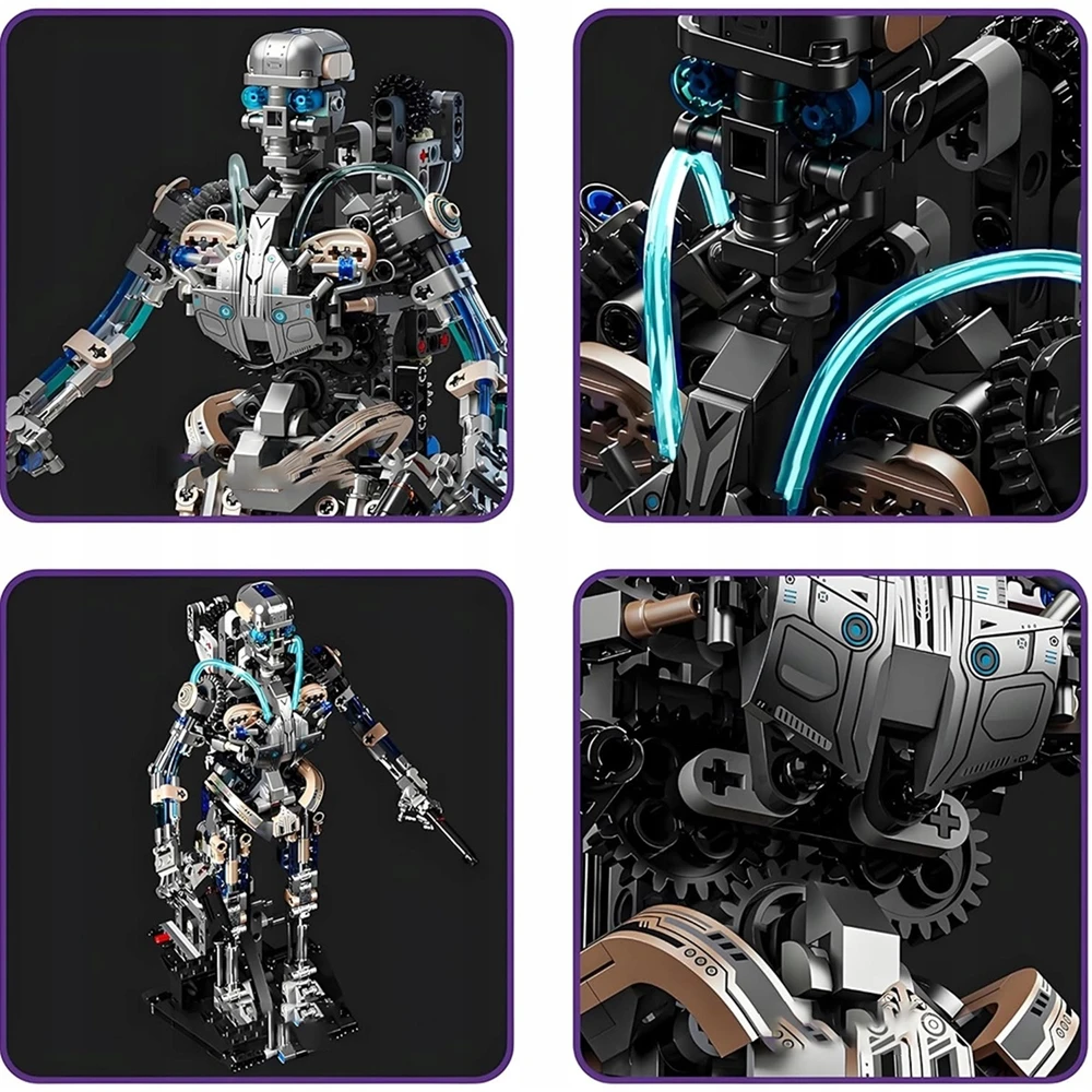 Bedee BLOKŲ MECHANINIS ROBOTO Skeletas 692 ELEMENTAI. JUDAMAS KONSTRUKCINIS ŠVIESAS