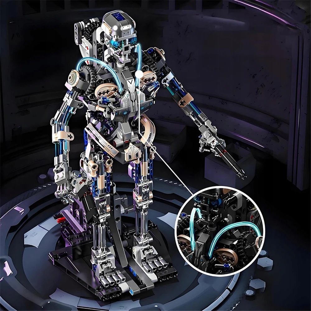 Bedee BLOKŲ MECHANINIS ROBOTO Skeletas 692 ELEMENTAI. JUDAMAS KONSTRUKCINIS ŠVIESAS
