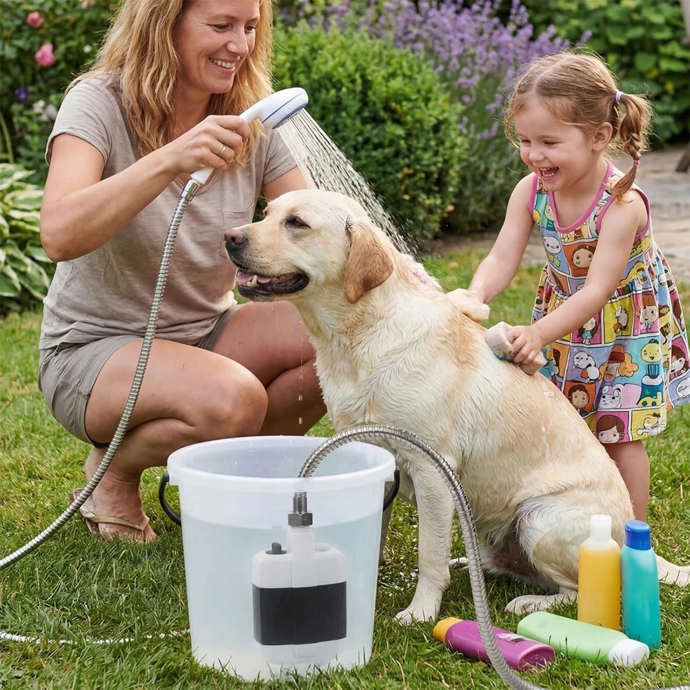 Bedee Camping Shower Nešiojamas turistinis dušas, reguliuojamas belaidis