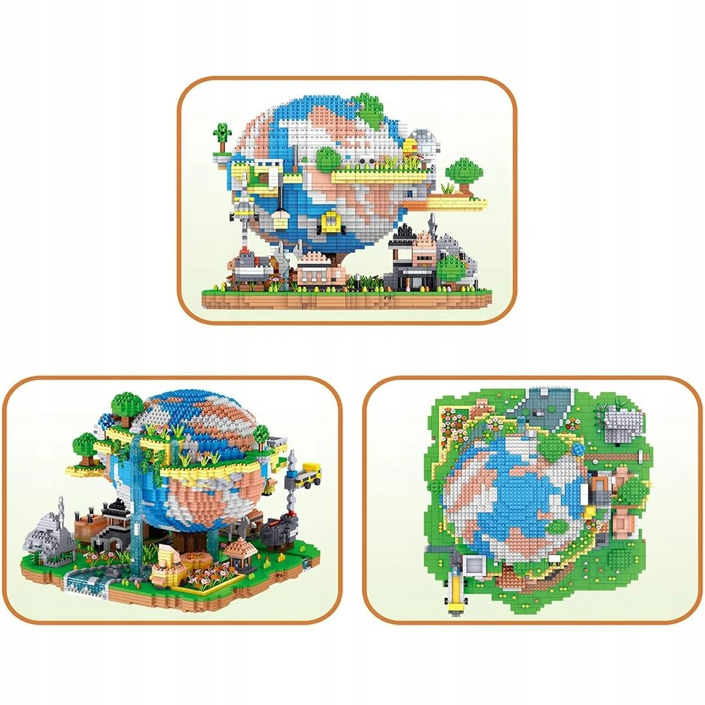 Bedee „Creative Earth Village“ statybinių kaladėlių rinkinys, 26 cm 3D plytos, skirtos 14 metų ir vyresniems vaikams, dovana