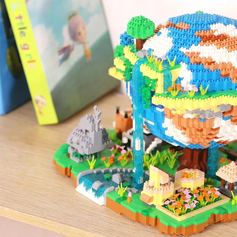 Bedee „Creative Earth Village“ statybinių kaladėlių rinkinys, 26 cm 3D plytos, skirtos 14 metų ir vyresniems vaikams, dovana