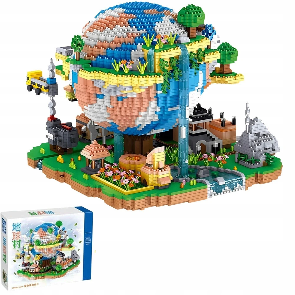 Bedee „Creative Earth Village“ statybinių kaladėlių rinkinys, 26 cm 3D plytos, skirtos 14 metų ir vyresniems vaikams, dovana