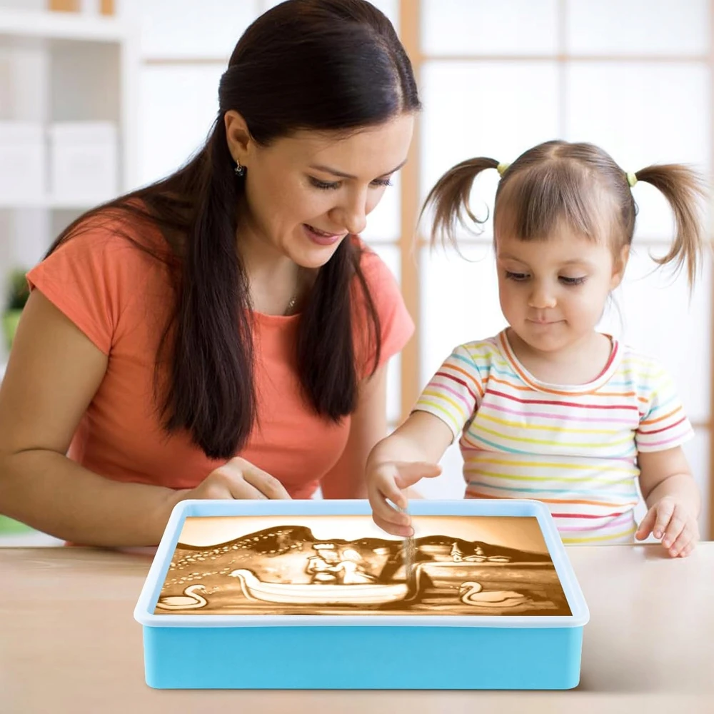 Bedee DAŽYMAS SMĖLIU LED ŠVIESOS STALAS KŪRYBINIS ŽAISLAS 7 SPALVŲ DOVANA