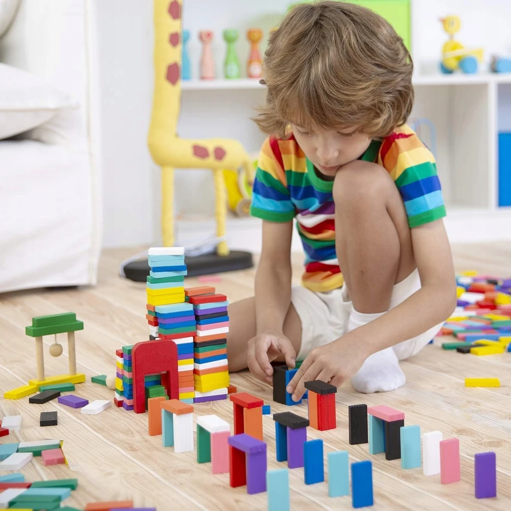 Bedee DOMINO BLOCKS 1000 EL SPALVOTAS STATYBINIŲ ŽAISLŲ RINKINYS