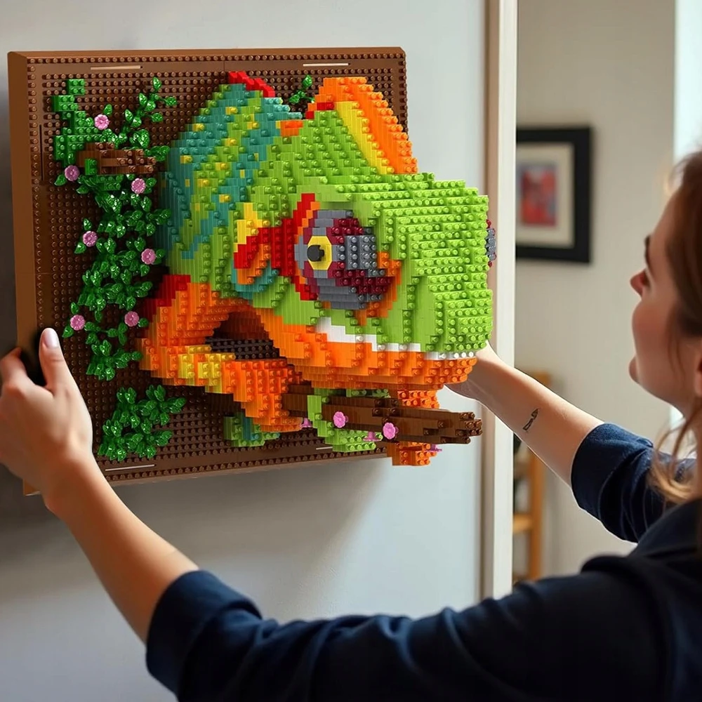 Bedee KAMELEON 3D STATYBINIAI BLOKAI 2688 ELEMENTAI SVETAINEI, MIEGAMAMIESI, BIURUI