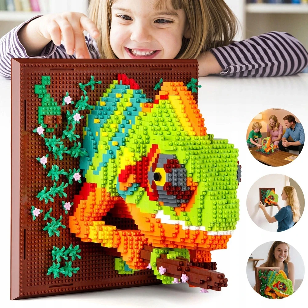 Bedee KAMELEON 3D STATYBINIAI BLOKAI 2688 ELEMENTAI SVETAINEI, MIEGAMAMIESI, BIURUI