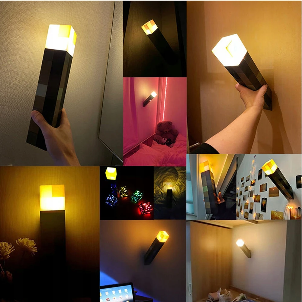 Bedee Minecraft Pochodnia 3d Led Lempa Usb 1200mah
